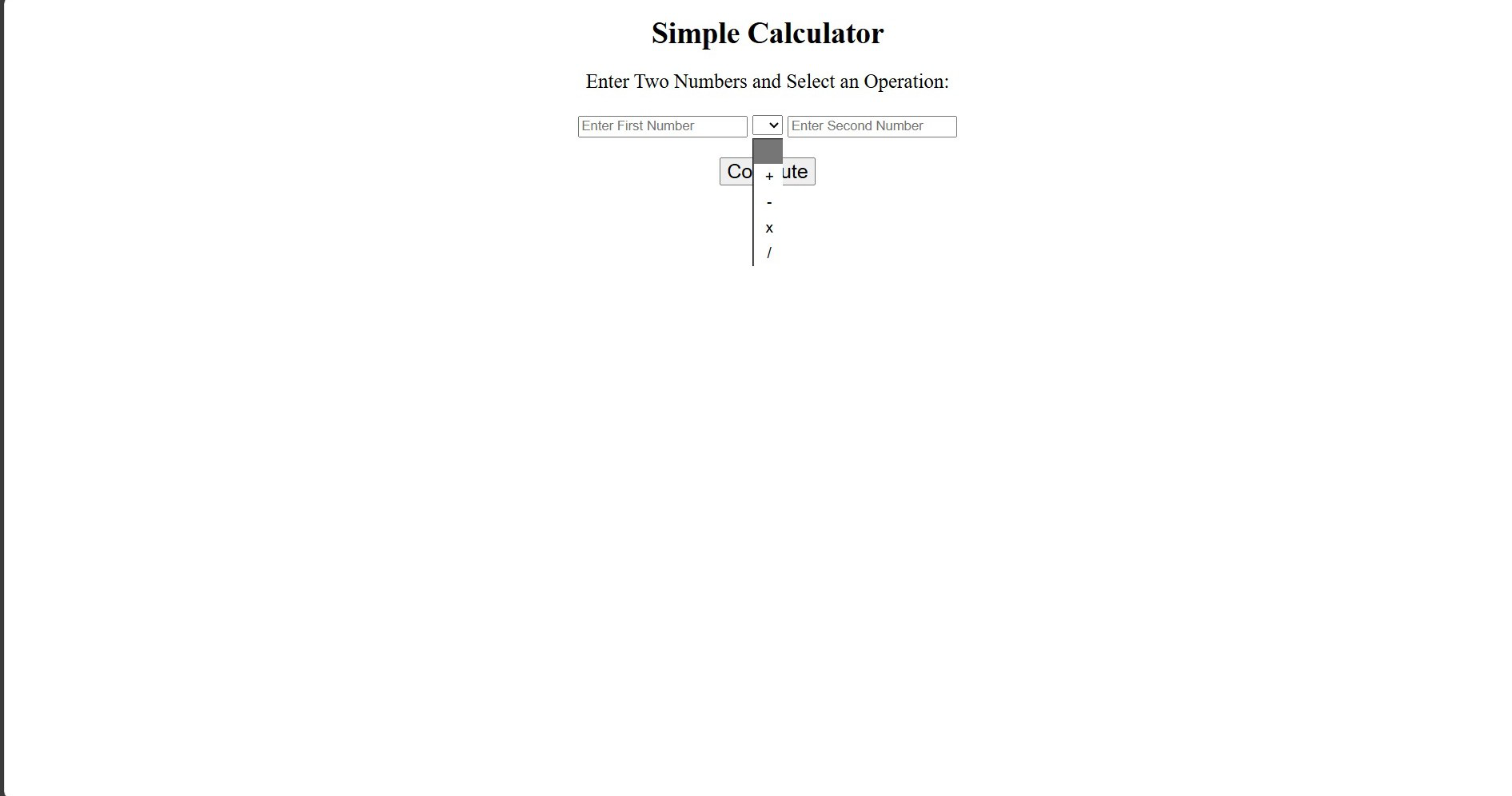 dropdown menu demonstration